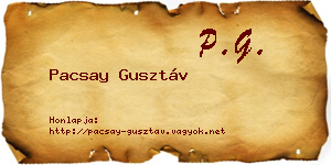 Pacsay Gusztáv névjegykártya