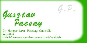 gusztav pacsay business card